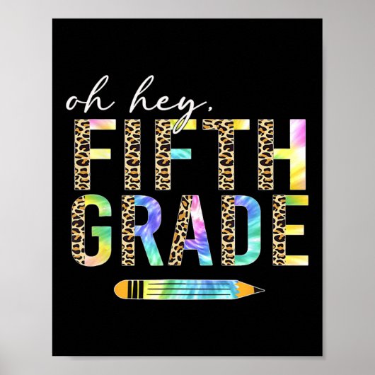 Oh hey vijfde klas terug naar school studenten 5e poster (Voorkant)