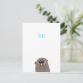 'Oh hi' grondhog briefkaart (Staand voorkant)