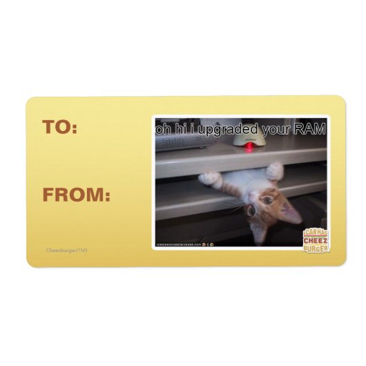 oh hi ik heb je RAM geüpgraded Etiket (Voorkant)