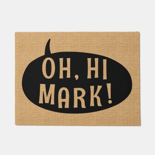 Oh Hi Mark Funny Humoureuze Phrase Speech Bubble Deurmat (Voorkant)