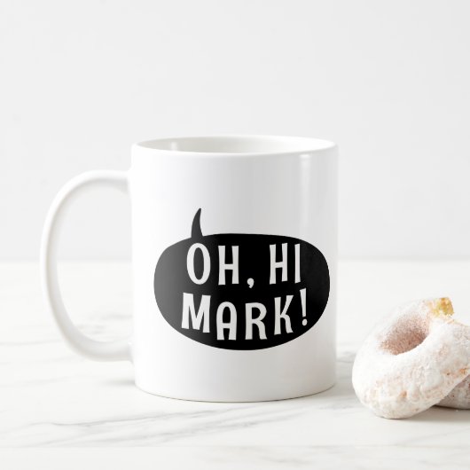 Oh Hi Mark Funny Humoureuze Phrase Speech Bubble Koffiemok (Met donut)