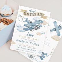 Oh hoe de tijd vliegt Airplane Boy 1st Birthday Pa
