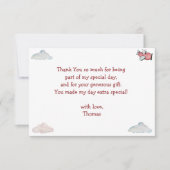 Oh hoe de tijd vliegt retro vliegtuig jongen verja bedankkaart (Voorkant)