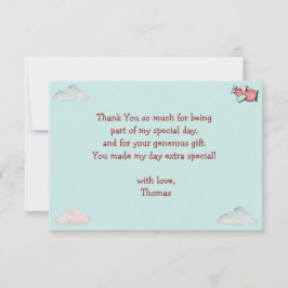 Oh hoe de tijd vliegt retro vliegtuig jongen verja bedankkaart