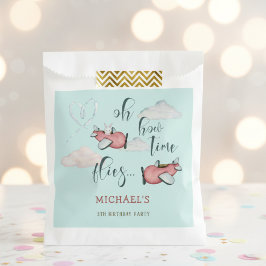 Oh hoe de tijd vliegt retro vliegtuig jongen verja bedankzakje