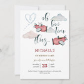 Oh hoe de tijd vliegt retro vliegtuig jongen verja kaart (Voorkant)