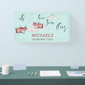 Oh hoe de tijd vliegt retro vliegtuig jongen verja spandoek (Beurs)