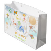 Oh hoe de tijd vliegt waterverf vlieger verjaardag groot cadeauzakje (Achterkant Gekanteld)