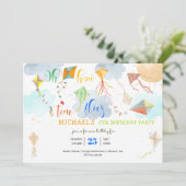 Oh hoe de tijd vliegt waterverf vlieger verjaardag kaart (Staand voorkant)