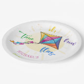 Oh hoe de tijd vliegt waterverf vlieger verjaardag papieren bordje (Gekanteld)