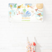 Oh hoe de tijd vliegt waterverf vlieger verjaardag spandoek (Insitu)