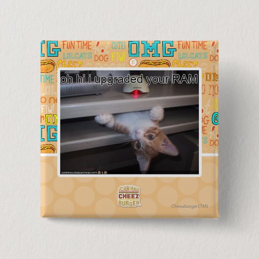 Oh hoe ik uw RAM heb geüpgraded Vierkante Button 5,1 Cm (Voorkant)
