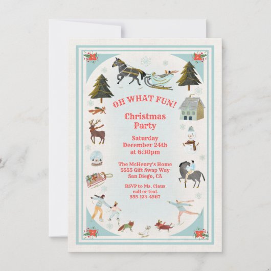 Oh, hoe leuk de Winter Village scene met kerstfees Kaart (Voorkant)