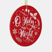 Oh Holly Night | Eenvoudig minimalistisch kerstfee Keramisch Ornament (Rechts)