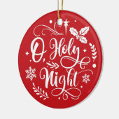 Oh Holly Night | Eenvoudig minimalistisch kerstfee Keramisch Ornament (Links)