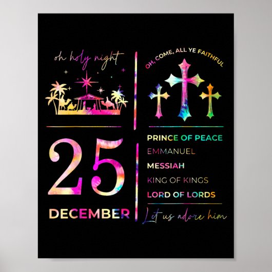 Oh Holy Night 25 December Christmas Christian Nati Poster (Voorkant)