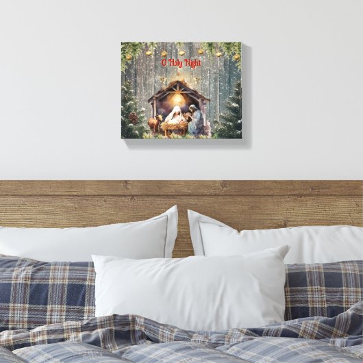 Oh Holy Night: A Timeless Nativity Scene Canvas Pr (Insitu (Slaapkamer))