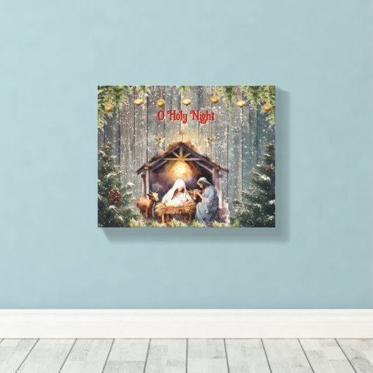 Oh Holy Night: A Timeless Nativity Scene Canvas Pr (Insitu (Houten vloer))