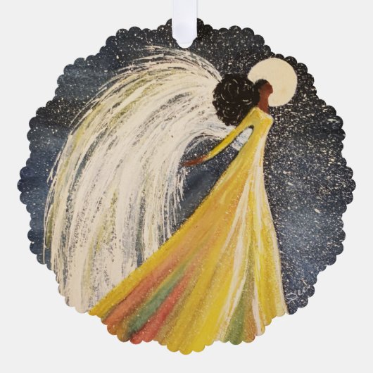 Oh Holy Night Angel Paper Ornament Kaart (Voorkant)