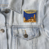 Oh Holy Night Bethlehem Vierkante Button 5,1 Cm (In situ)