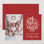 Oh Holy Night Christelijke Kerstmis Fotokaarten Feestdagenkaart (Voorkant / Achterkant)