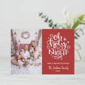 Oh Holy Night Christelijke Kerstmis Fotokaarten Feestdagenkaart (Staand voorkant)