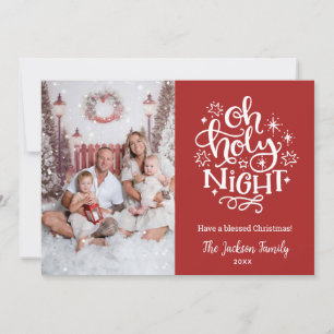 Oh Holy Night Christelijke Kerstmis Fotokaarten Feestdagenkaart