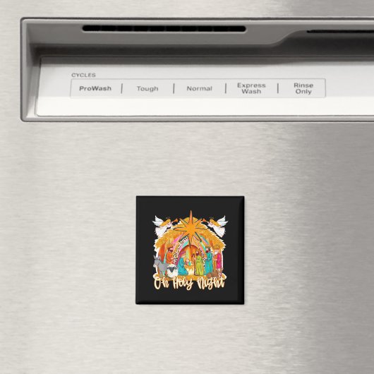 Oh Holy Night Christian Nativity Scene Christmas R Magneet (Insitu (Vaatwasser))