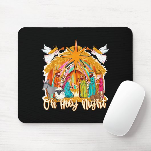 Oh Holy Night Christian Nativity Scene Christmas R Muismat (Met muis)