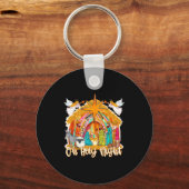 Oh Holy Night Christian Nativity Scene Christmas R Sleutelhanger (Voorkant)