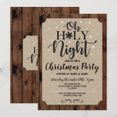 Oh Holy Night Christmas Party Feestdagen Carols Kaart (Voorkant / Achterkant)