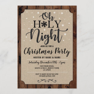 Oh Holy Night Christmas Party Feestdagen Carols Kaart