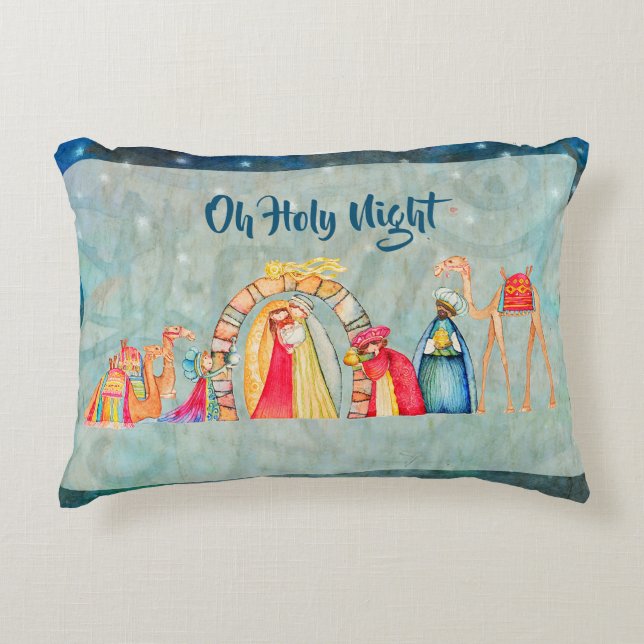 Oh Holy Night Christmas Sierkussen Accent Kussen (Voorkant)