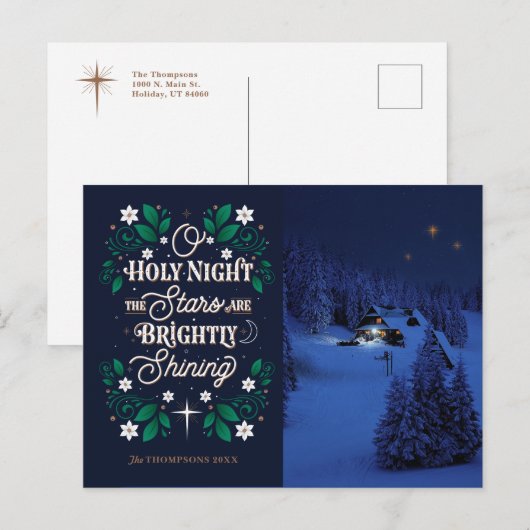 Oh Holy Night Custom Photo Briefkaart (Voorkant / Achterkant)