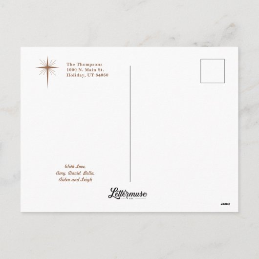 Oh Holy Night Custom Photo Briefkaart (Achterkant)