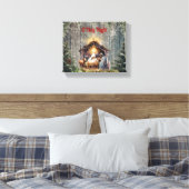Oh Holy Night: een tijdloze kerststal Canvas Afdruk (Insitu (Slaapkamer))
