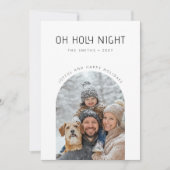 Oh Holy Night Joyful Minimalist Family Arch Foto Feestdagenkaart (Voorkant)