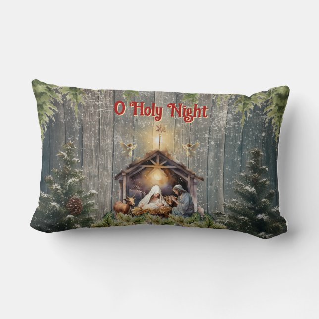 Oh Holy Night Lumbar Pillow Kussen (Achterkant)