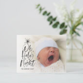 Oh Holy Night | Vakantie Geboorteaankondiging Foto Aankondigingskaart (Staand voorkant)