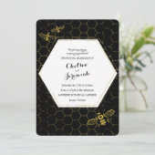 Oh Honey Bee Black Gold Trouwjurk Custom Kaart (Staand voorkant)