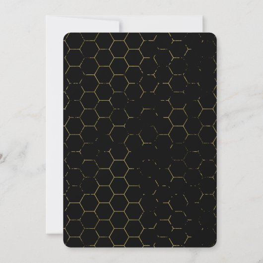 Oh Honey Bee Black Gold Trouwjurk Custom Kaart (Achterkant)