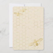 Oh Honey Bee Cream Gold Custom Wedding Kaart (Achterkant)