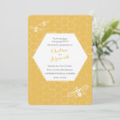 Oh Honey Bee Yellow Custom Wedding Kaart (Staand voorkant)