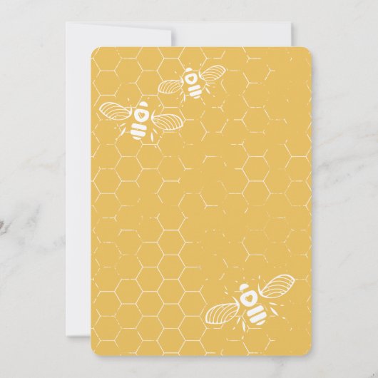 Oh Honey Bee Yellow Custom Wedding Kaart (Achterkant)