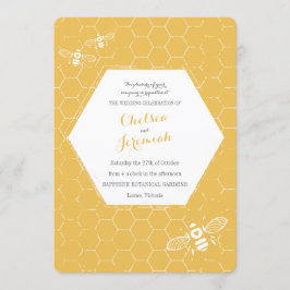 Oh Honey Bee Yellow Custom Wedding Kaart