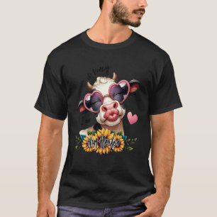 Oh Honey Ik Ben Die Vaars Grappige Koe Zonnebloem T-shirt