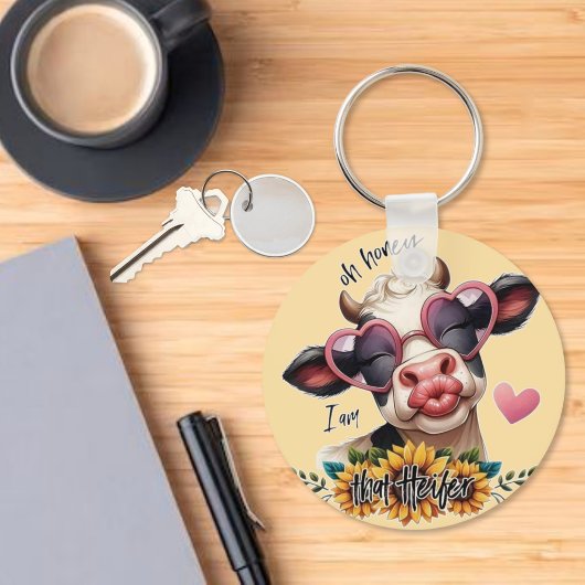 Oh Honey, I'm That Heifer - Pucker Up Lips Koe Sleutelhanger