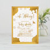 Oh Honey Mouse-to-Bee Baby shower Invitation Kaart (Staand voorkant)