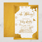 Oh Honey Mouse-to-Bee Baby shower Invitation Kaart (Voorkant / Achterkant)
