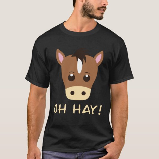 Oh hooi paarden grap t-shirt (Voorkant)